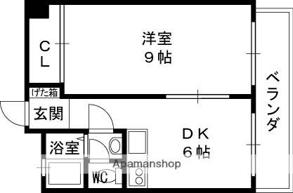 PARK S布施LEAF(1DK/3階)の間取り写真