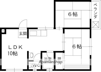 セントラルパークビル(2LDK/4階)の間取り写真