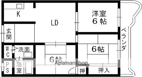 グランドファミリア高井田(2LDK/3階)の間取り写真