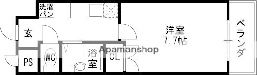 エル・セレーノ近大前(1K/4階)の間取り写真