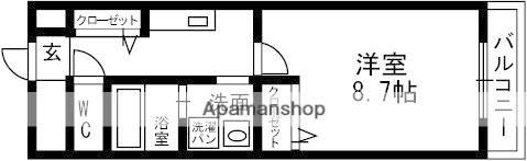 ハイツ リルケ(1K/3階)の間取り写真