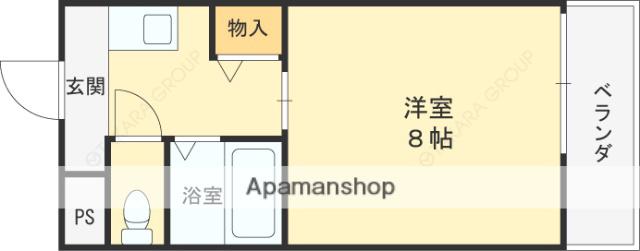 アベニューリップル長田2(1K/1階)の間取り写真