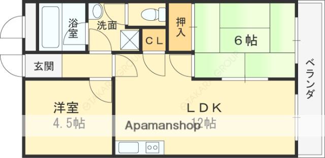 ロイヤルヴィラ壱番館(2LDK/2階)の間取り写真
