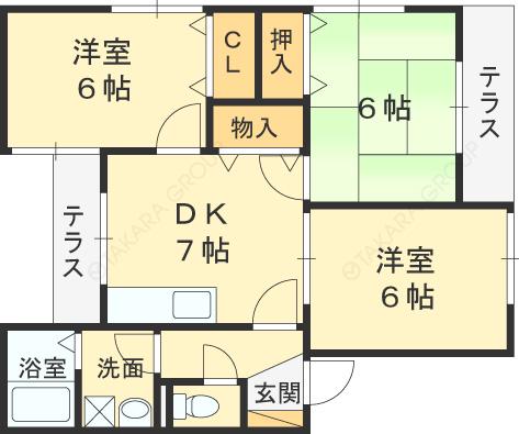 エステートピアコーワ(3DK/2階)の間取り写真