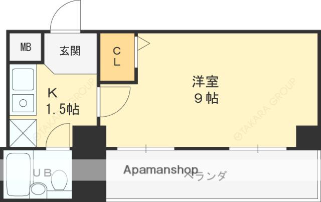 ヤマニシビル(1K/6階)の間取り写真