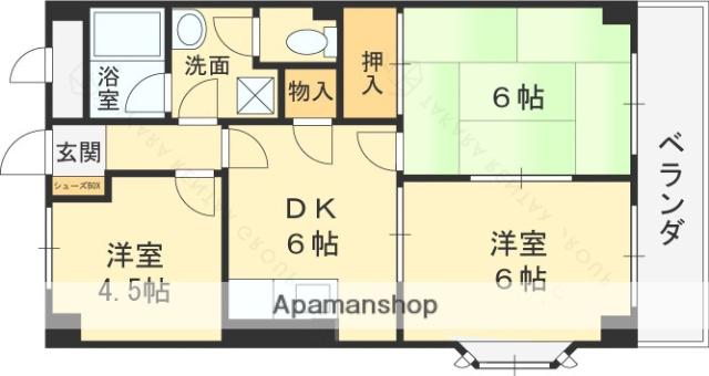 ロイヤルヴィラ壱番館(3DK/2階)の間取り写真