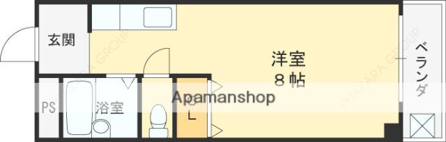 ハイツラーニョ(ワンルーム/4階)の間取り写真