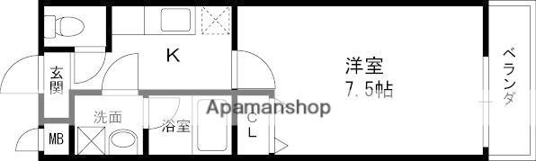 フジパレスヴィオレ(1K/1階)の間取り写真