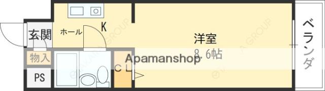 メゾンドーム千成(1K/3階)の間取り写真