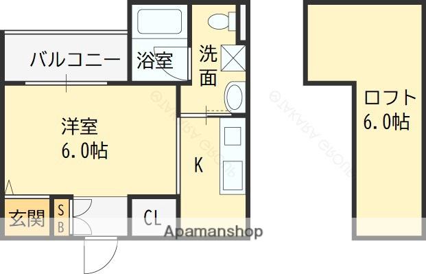 グランヴィア鴻池新田(ワンルーム/1階)の間取り写真