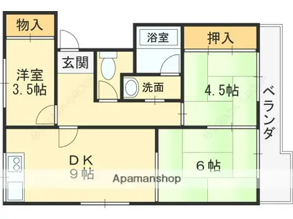 シャルマンコート種田(3DK/8階)の間取り写真