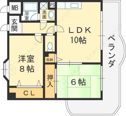 フローリッシュ北田(2LDK/2階)の間取り写真