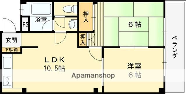 サニーコート2(2LDK/3階)の間取り写真