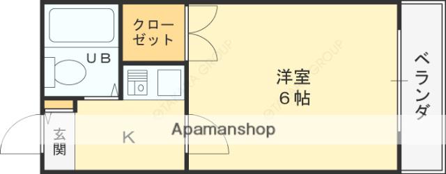 サンビレッジ森河内(1K/1階)の間取り写真