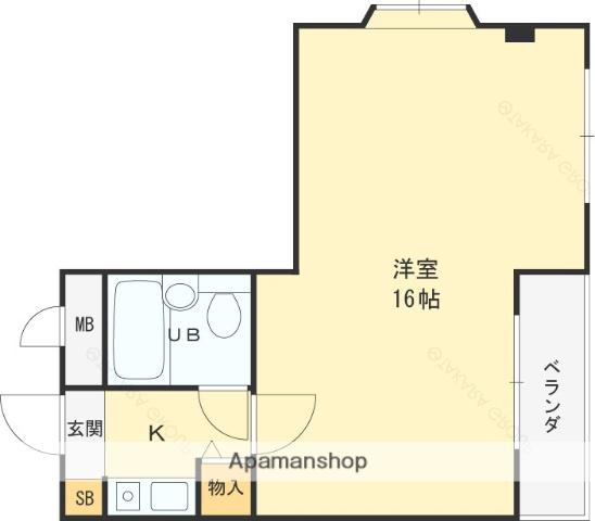 PALMIZIO花園Ⅰ(1K/3階)の間取り写真