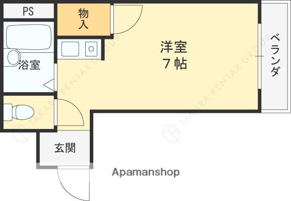 ビクトワール・シェル(ワンルーム/2階)の間取り写真