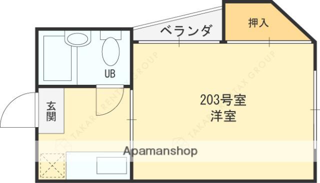 ぱお 10号 RELAX LIFE 瓢箪山(1K/2階)の間取り写真