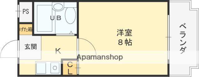 スカイリバー上小阪(1K/2階)の間取り写真
