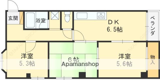 キャッスル西長田(3DK/2階)の間取り写真