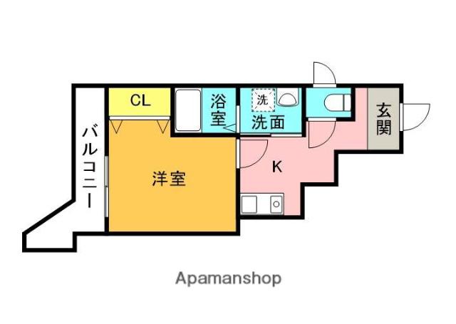リーフジャルダン富田駅前(1K/1階)の間取り写真