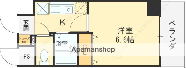 ルミエール山中(1K/3階)の間取り写真