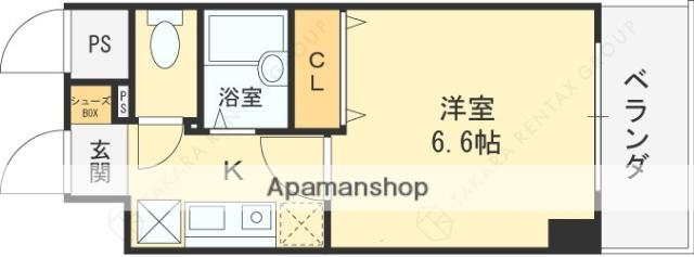 ルミエール山中(1K/5階)の間取り写真