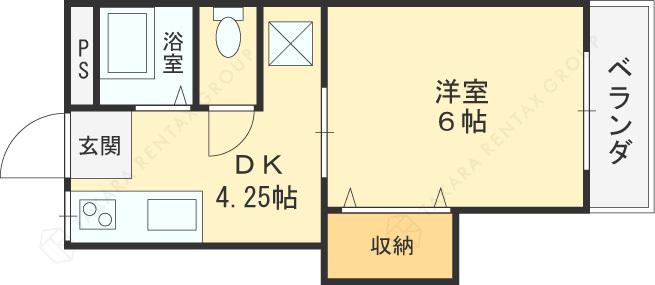 レジェンド小阪(1DK/3階)の間取り写真