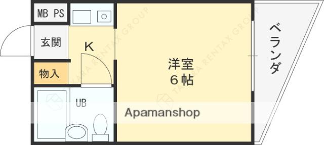 アールエス菱屋西(1K/3階)の間取り写真