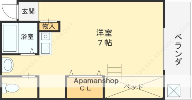ハイム・フルース(ワンルーム/2階)の間取り写真