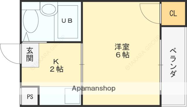 ニッコーハイツ俊徳(1K/2階)の間取り写真