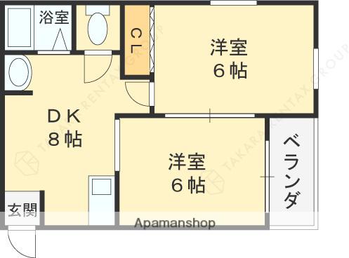 ニッコーハイツ(2DK/1階)の間取り写真