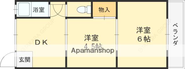 第3岩見ビル(2K/4階)の間取り写真