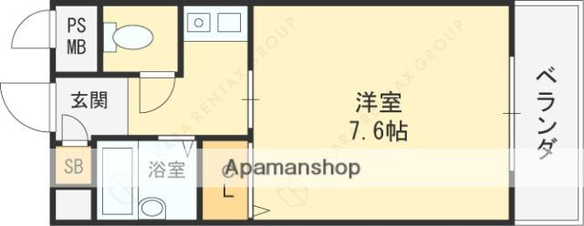 ウイングコート東大阪(1K/3階)の間取り写真