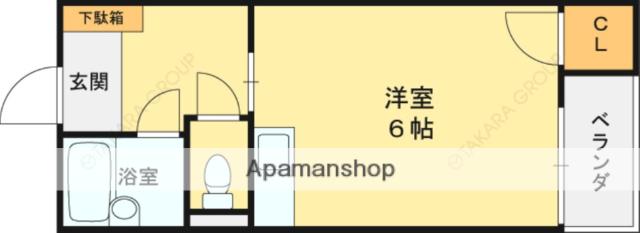 ボーリバージュ(ワンルーム/5階)の間取り写真