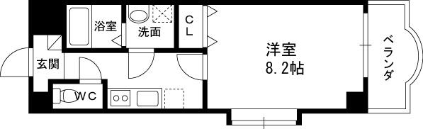 ルミエール八尾Ⅱ(1K/3階)の間取り写真