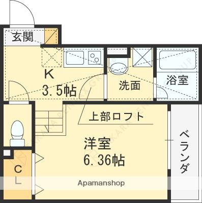 FSTYLE若江本町1号館(1K/1階)の間取り写真
