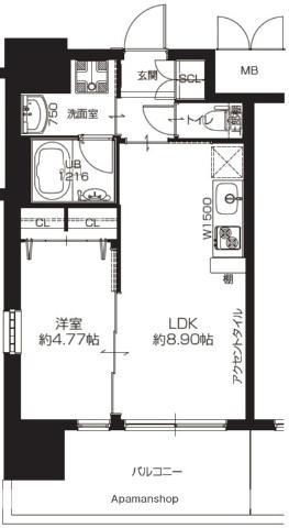 プレジオ布施ASIAN(1LDK/14階)の間取り写真