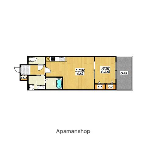 BO BEDRE MIKURIYA(1LDK/3階)の間取り写真