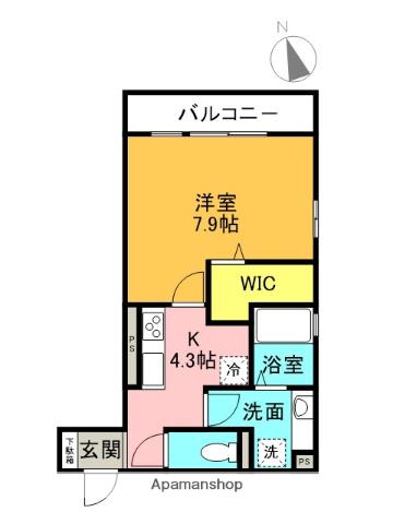 プレミール甲子園(ワンルーム/2階)の間取り写真