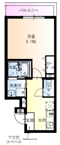 フジパレス瓜生堂(1K/1階)の間取り写真