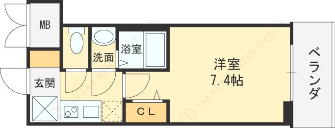 S-RESIDENCE高井田CENTRAL(1K/9階)の間取り写真