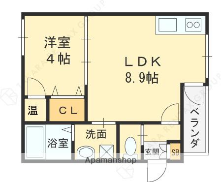 GRANDIR近江堂(1LDK/2階)の間取り写真