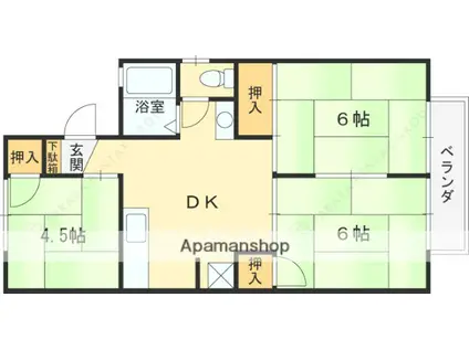 ニューサニー小阪(3DK/2階)の間取り写真