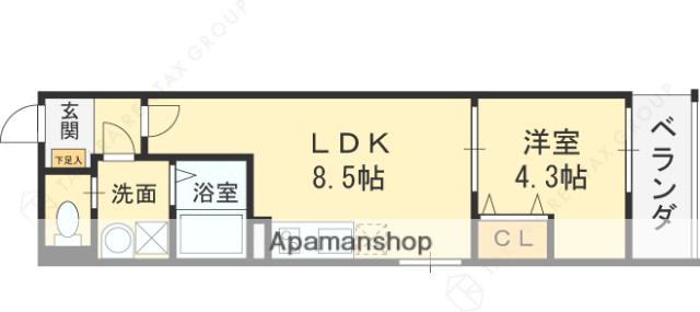 BADGETOMOIEST Ⅱ(1LDK/2階)の間取り写真
