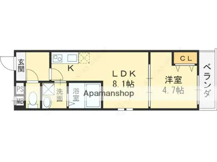 フジパレス八戸ノ里VI番館(1LDK/1階)の間取り写真