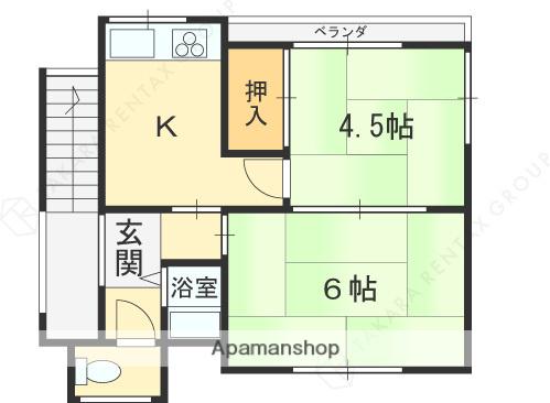 辻本文化(2K/2階)の間取り写真