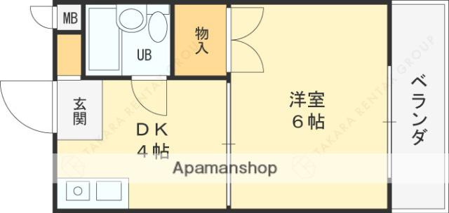 イーストコート清水(1DK/4階)の間取り写真