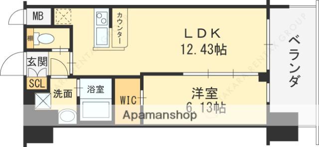 プレジオ永和ASIAN(1LDK/14階)の間取り写真
