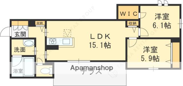 シャーメゾン リアン(2LDK/1階)の間取り写真