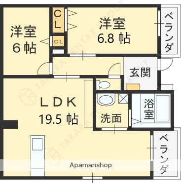 エトワールヴィル-R小阪本町ザ・レジデンス(2LDK/3階)の間取り写真
